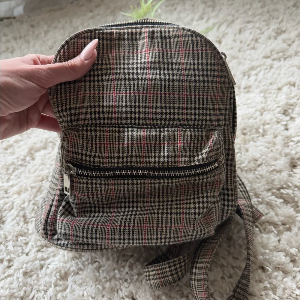 Plaid retro, super cute trending fashion purse backpack - Picture 3 of 5